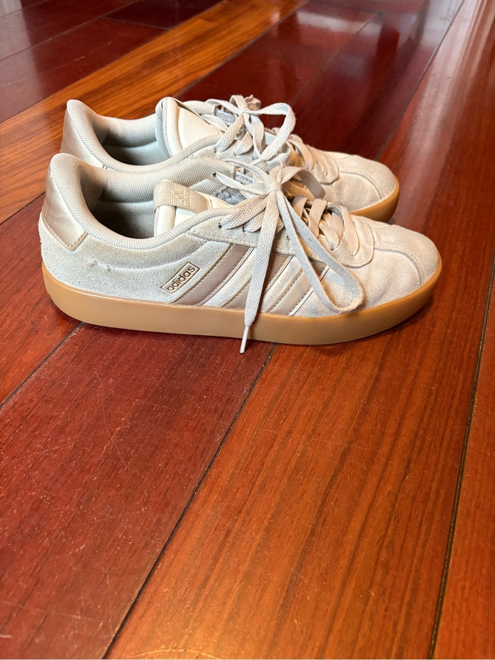 adidas Women’s Cream Suede Sneakers with Gum Sole